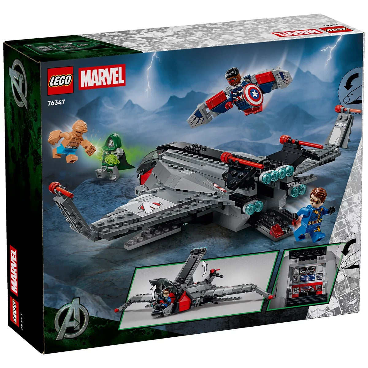 LEGO Marvel Avengers Doomsday Quinjet 76347 Building Set 433 Pieces 4 Minifigure