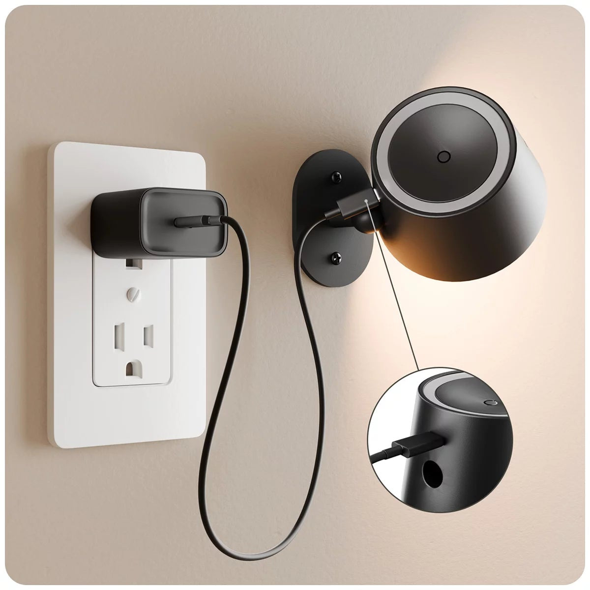 Globe Rechargeable Task Light 2 Pack LED Wall Lights 200 Lumens USB-C Remote