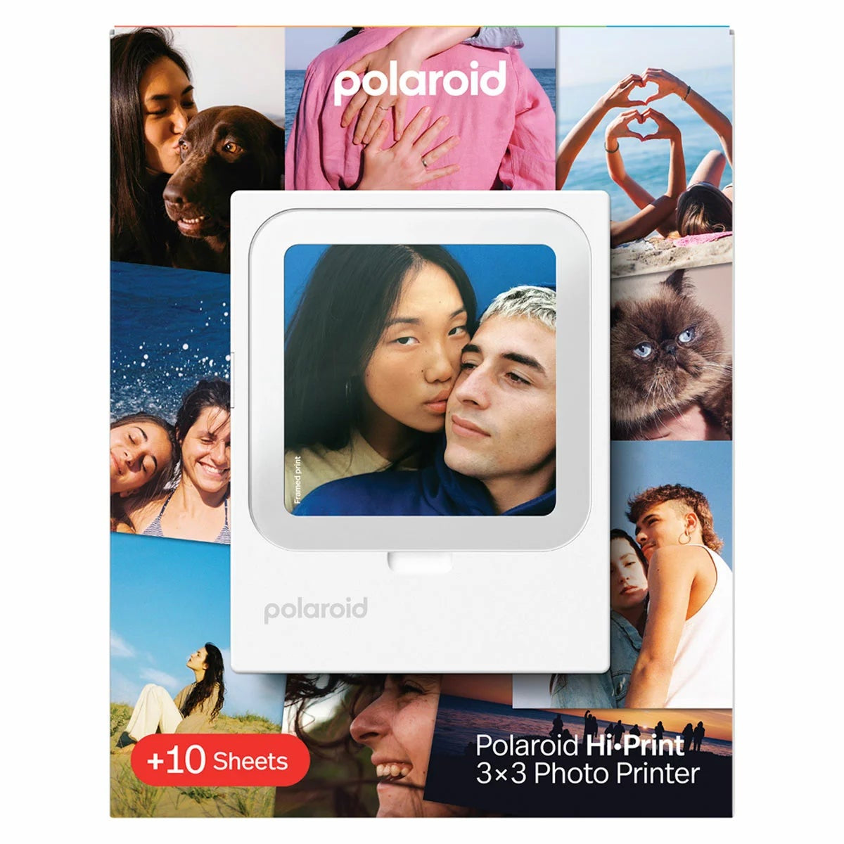 Polaroid Hi-Print 3x3 Pocket Photo Printer White Bluetooth 9196 10 Sheets