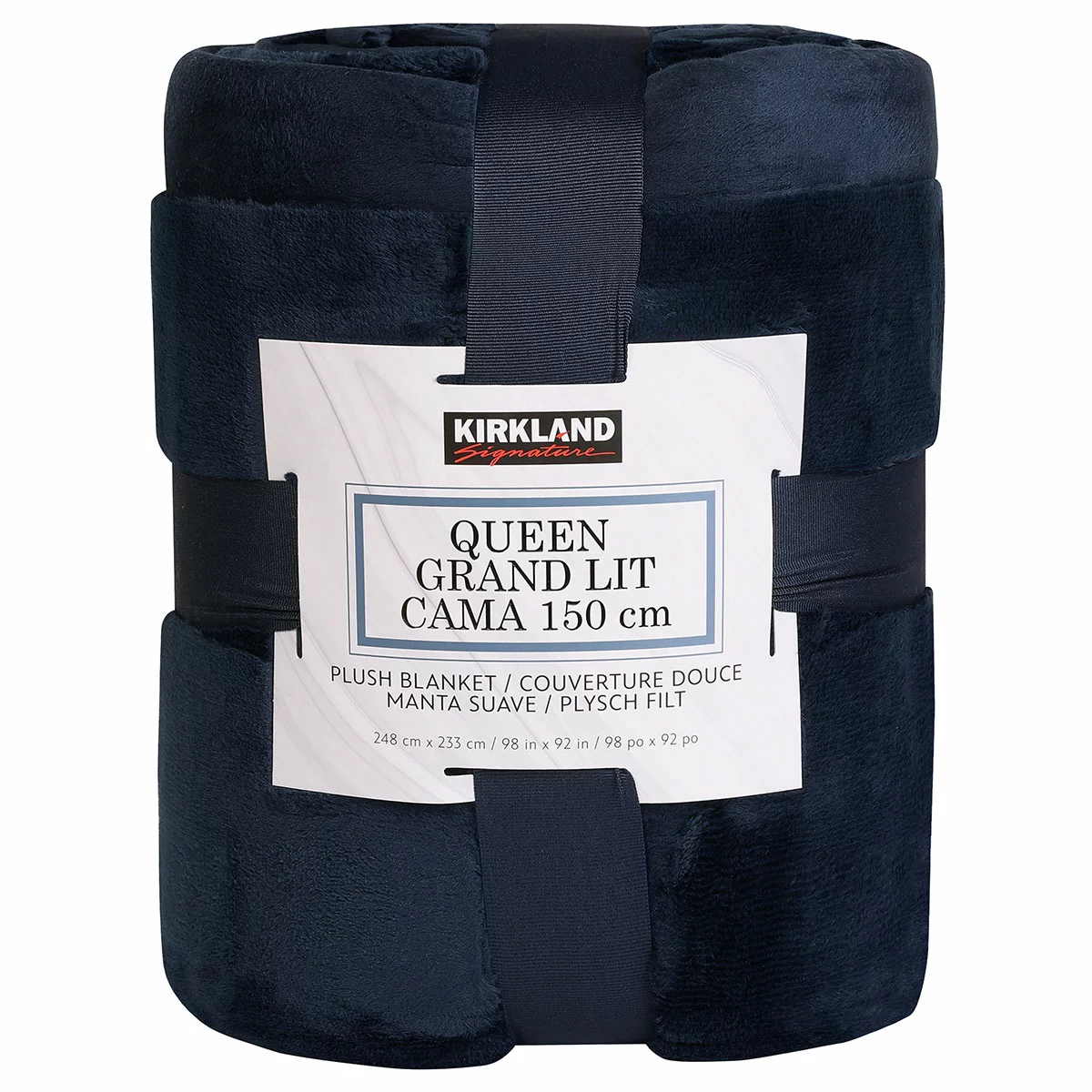 Kirkland Signature Plush Blanket Queen 248x233cm Blue Ultra Soft Warm Oversized