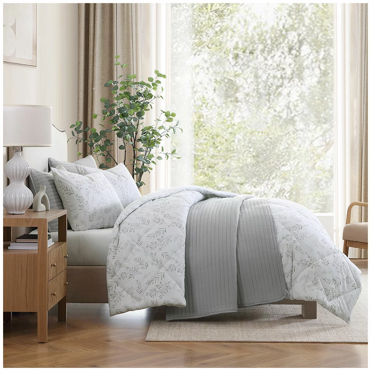 Jennifer Adams King Comforter Set 6 Piece Ira Green Reversible Bedding Set