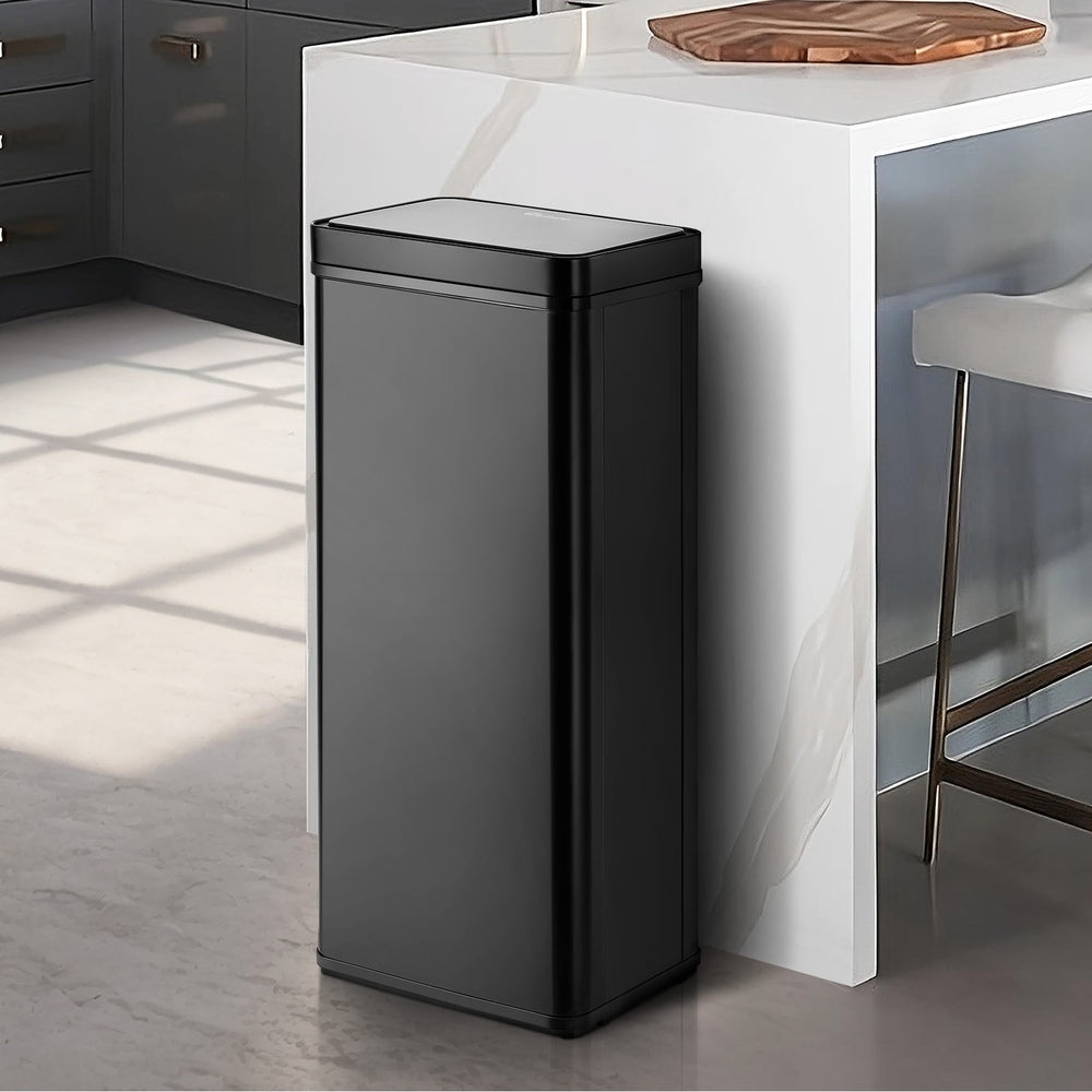 Black 75L Automatic Motion Sensor Rubbish Trash Bin