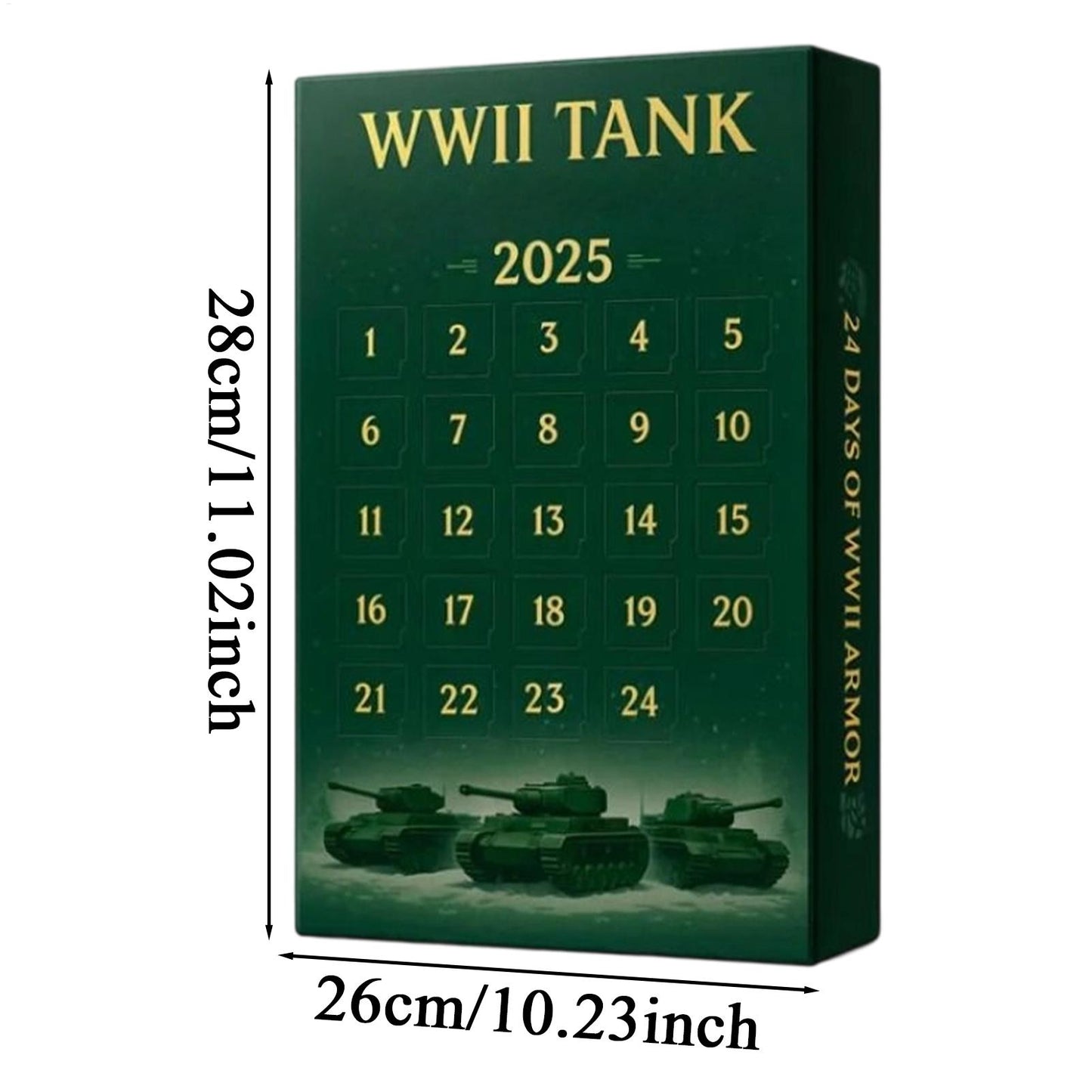 Advent Christmas Calendars 24-Day 2D Acrylic Iconic Tank Ornament Calendar