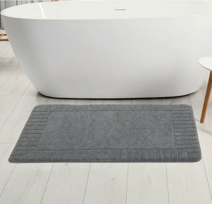 YMF Memory Foam Bath Mat 60x91cm Grey Soft Absorbent Non Slip Bathroom Rug