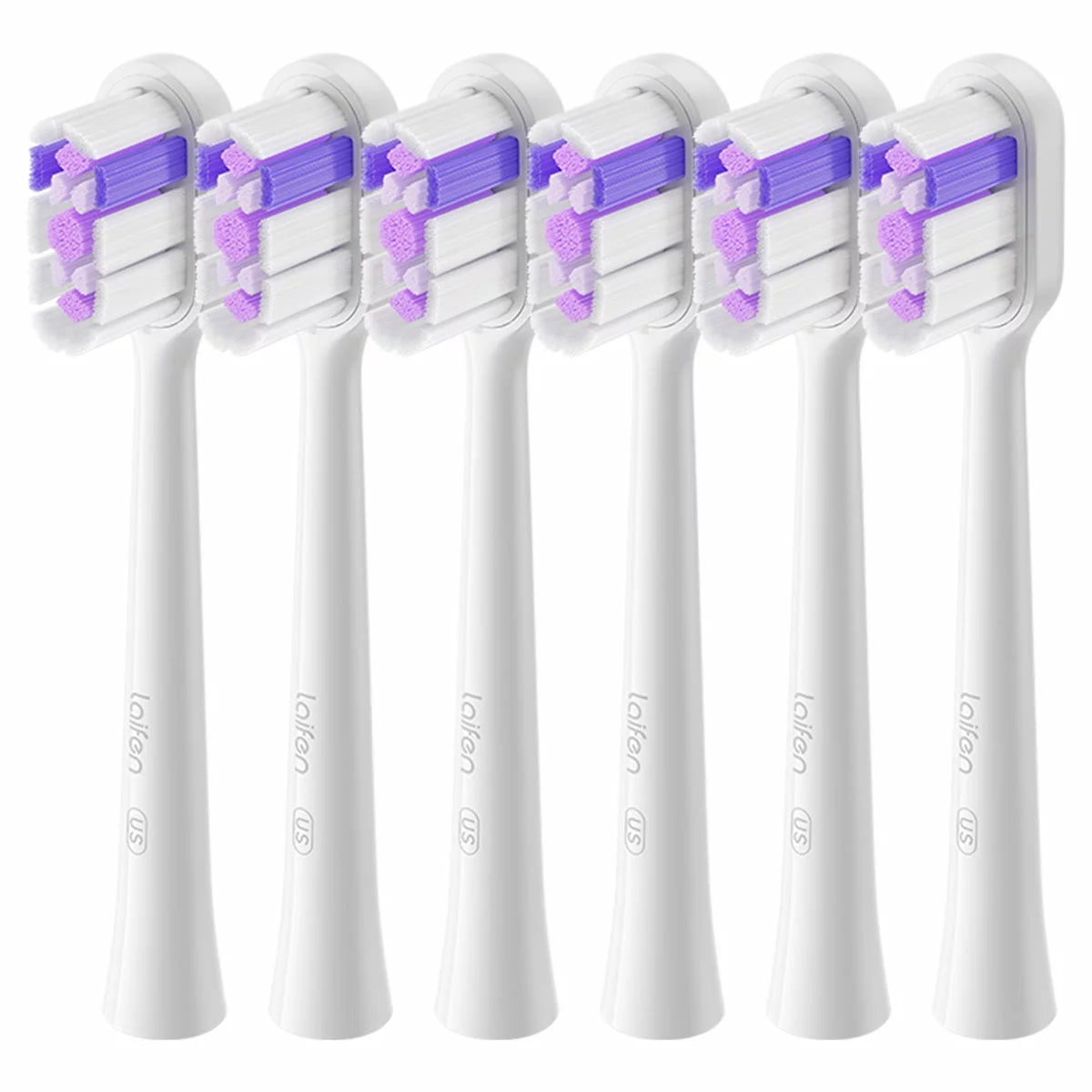 Laifen Ultra Whitening Universal Brush Heads 6 Pack Purple Replacement Heads