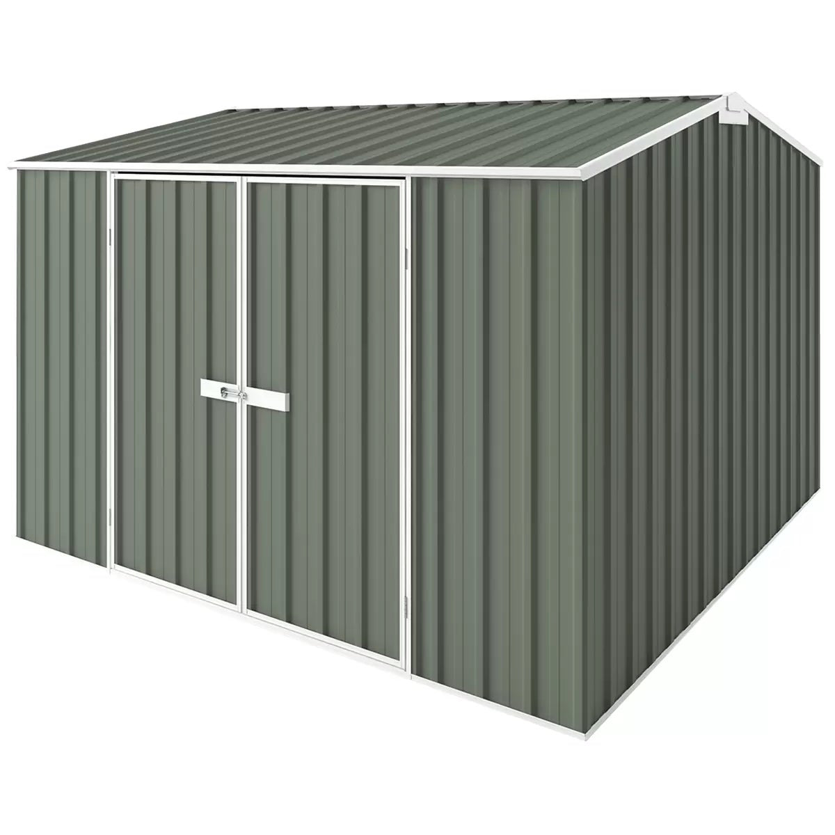 EasyShed Gable Roof Garden Shed 3x3m Mist Green Steel Storage 2.1m