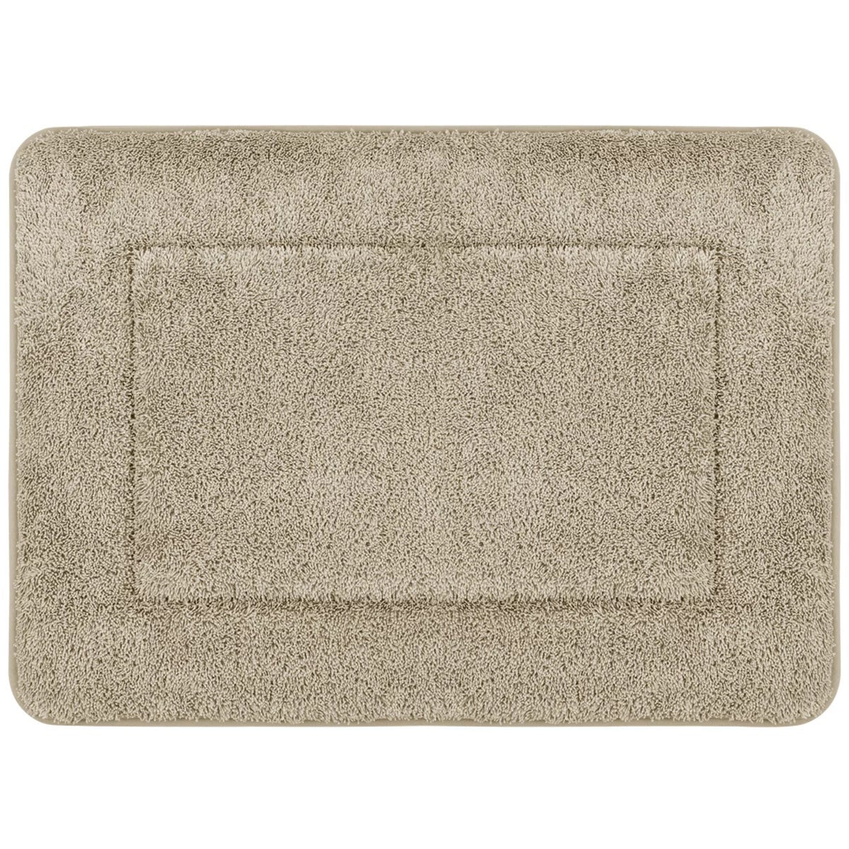 French Connection Memory Foam Bath Mats 2 Pack Beige Bathroom Rugs Soft Plush