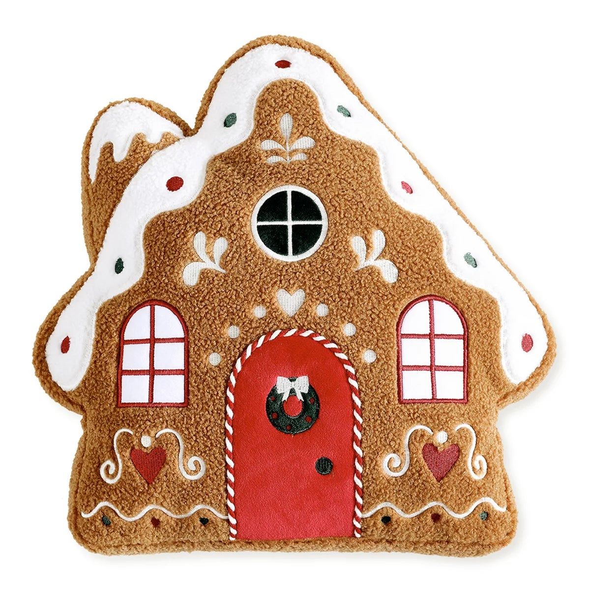 Brentwood Originals Gingerbread House Christmas DecorativeCushion Holiday Pillow