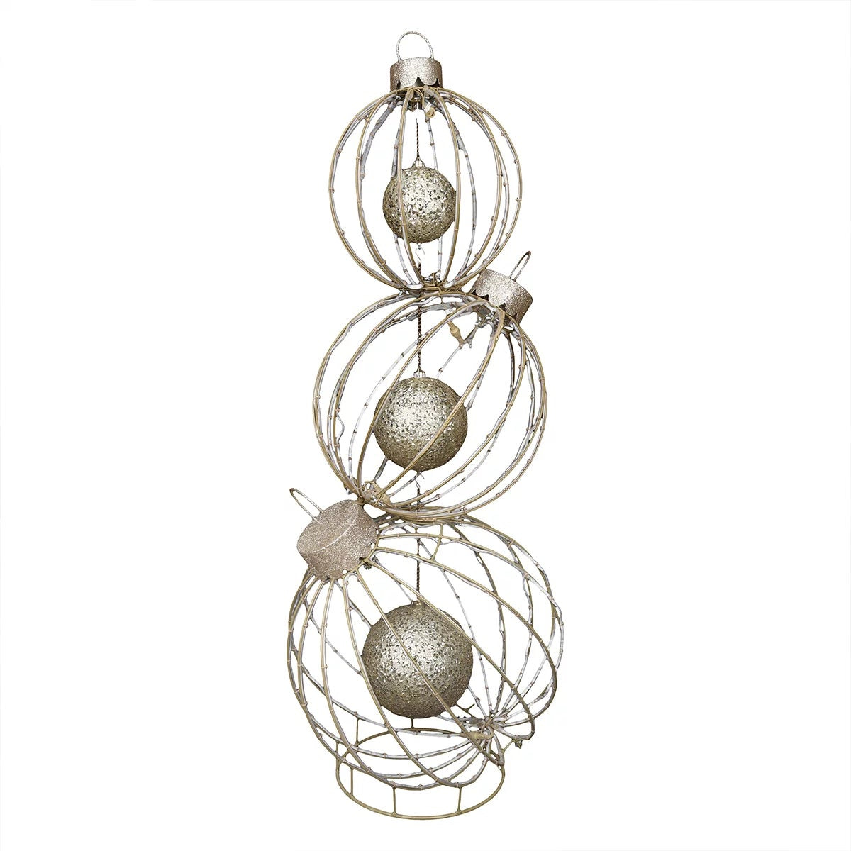 1.57M LED Christmas Ornament Set 3 Piece Rotating Glitter Balls Light Display