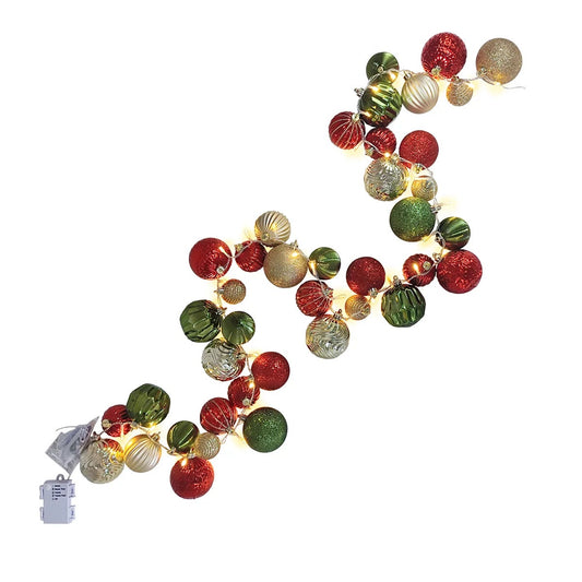 Multicoloured Christmas Garland PreLit LED Twinkle Lights Ornament Holiday Decoe