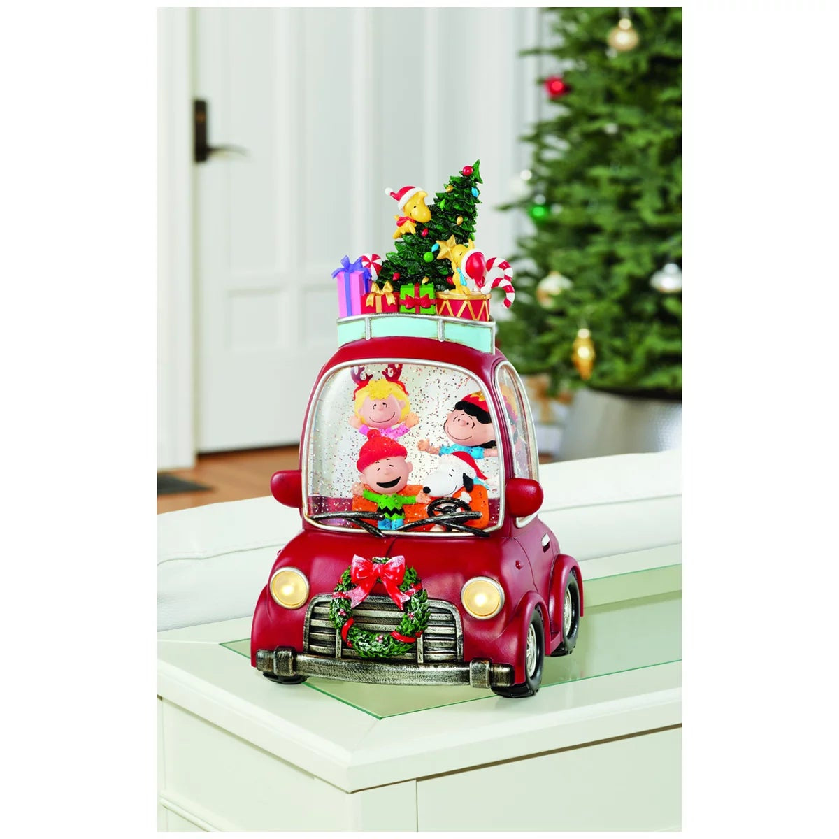 Peanuts Christmas LED Water Spinning Car 35cm Snoopy Holiday Display