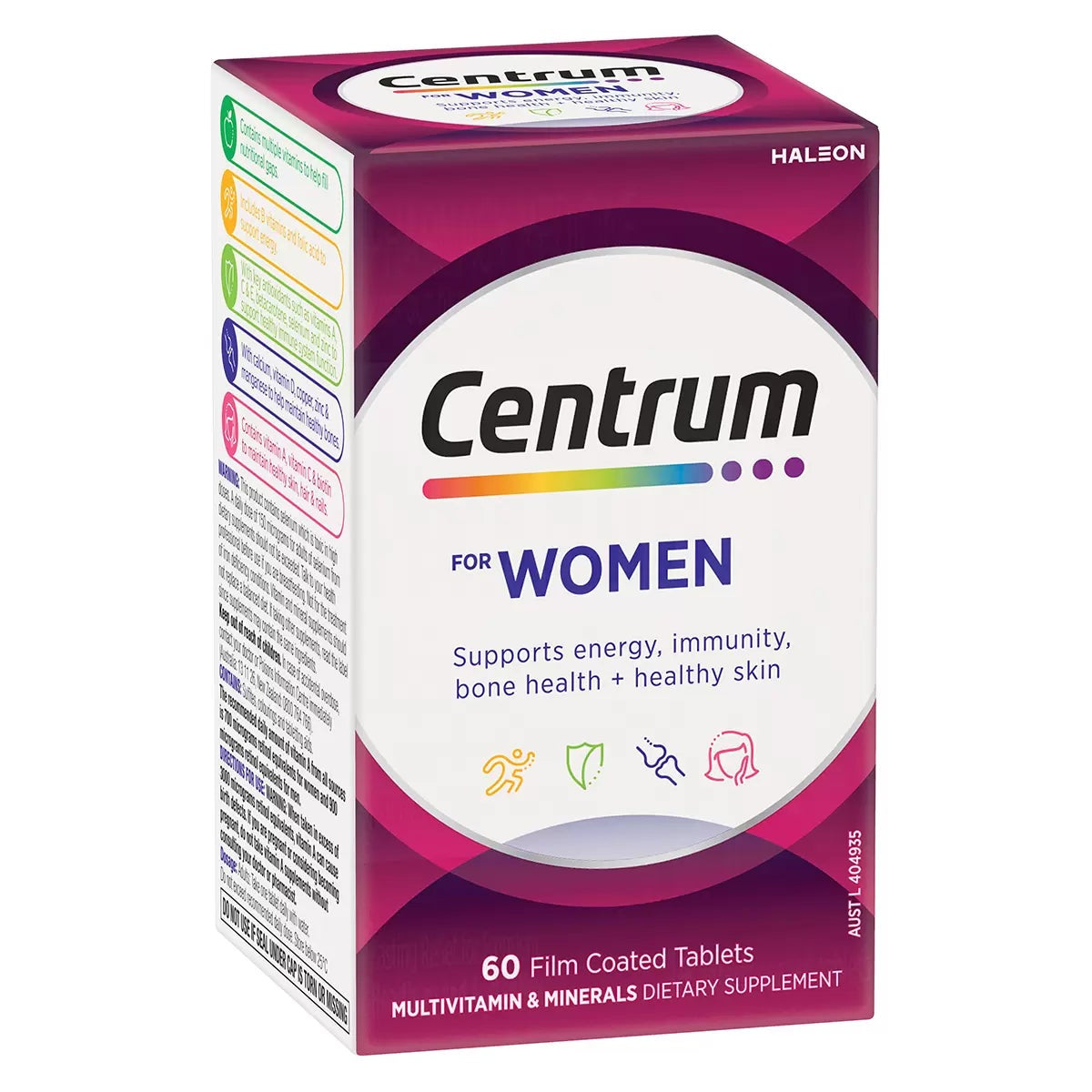 Centrum Women Multivitamin 120 Tablets 2 x 60 Vitamins Minerals Energy Immunity