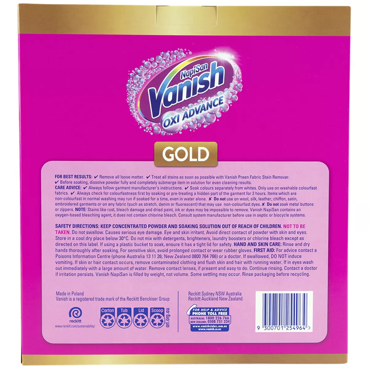 Vanish Napisan Oxi Action Powder 4kg Tough Stain Remover Laundry Cleaner