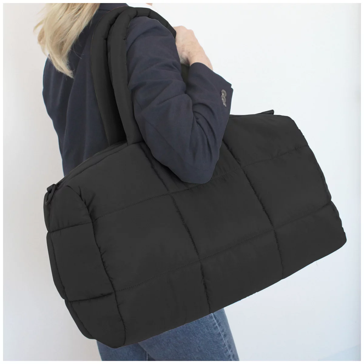Mytagalongs Cloud Duffle Bag Black Lightweight Weekender Gym Travel Bag