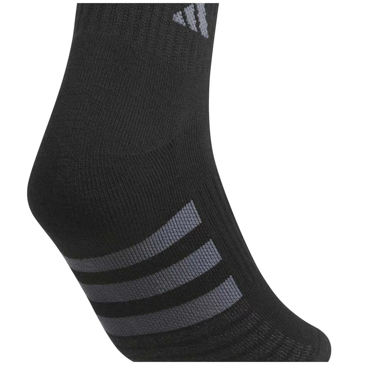 Adidas Womens Cushioned Crew Socks 6 Pair Pack Black Athletic Everyday Socks