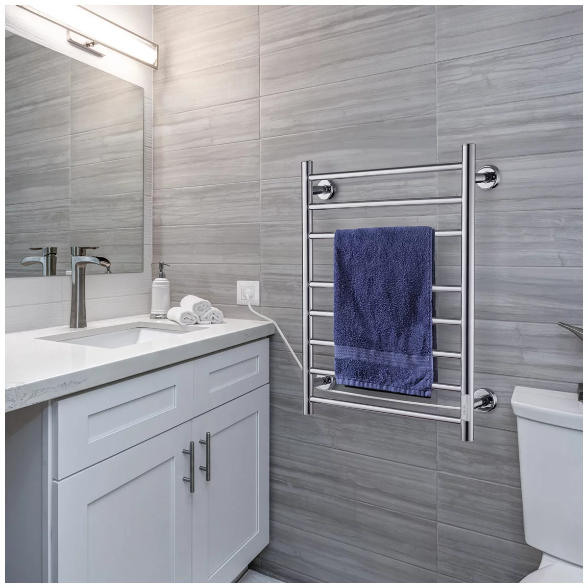 Presenza Electric Heated Towel Rack Wall Mounted Bathroom Warmer