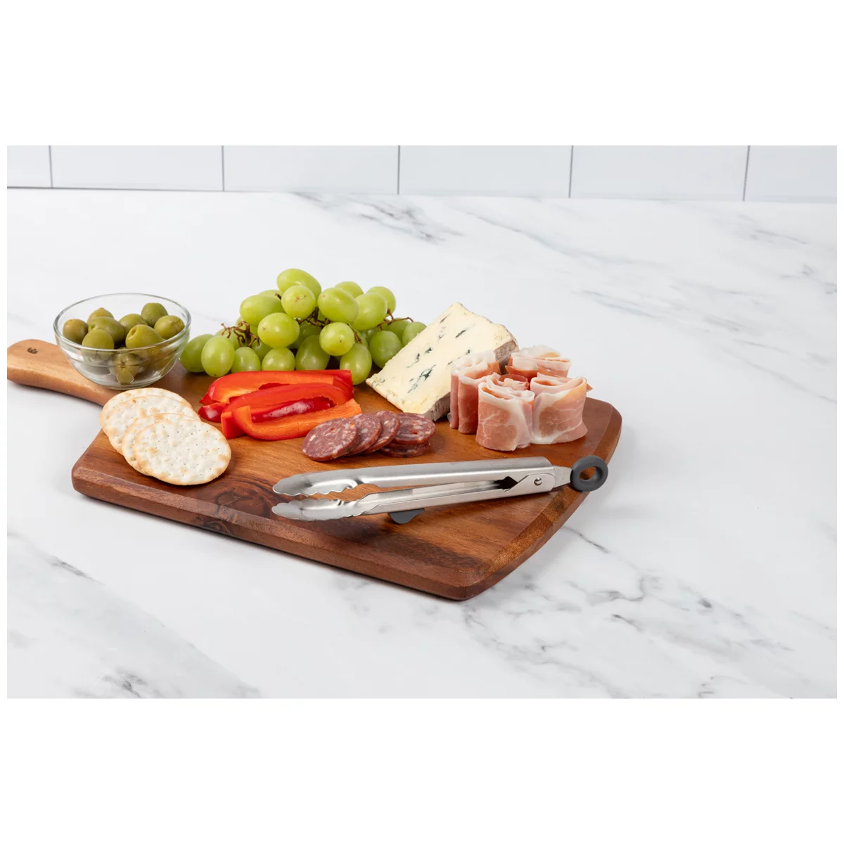 Prepworks Heads Up Cooking Tongs 5 Piece Set Stainless Steel Kitchen Tongs