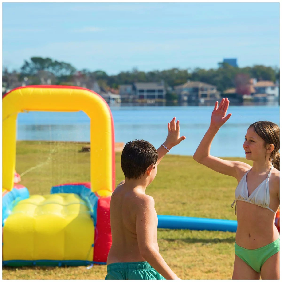 Wham-O 9.75m Inflatable Slip N Slide Water Slide with Blower Splash Zone