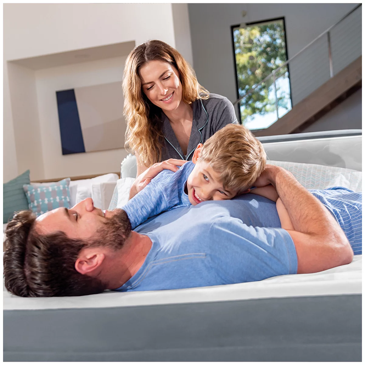 Intex Queen Ultra Plush Headboard Airbed with Internal Pump