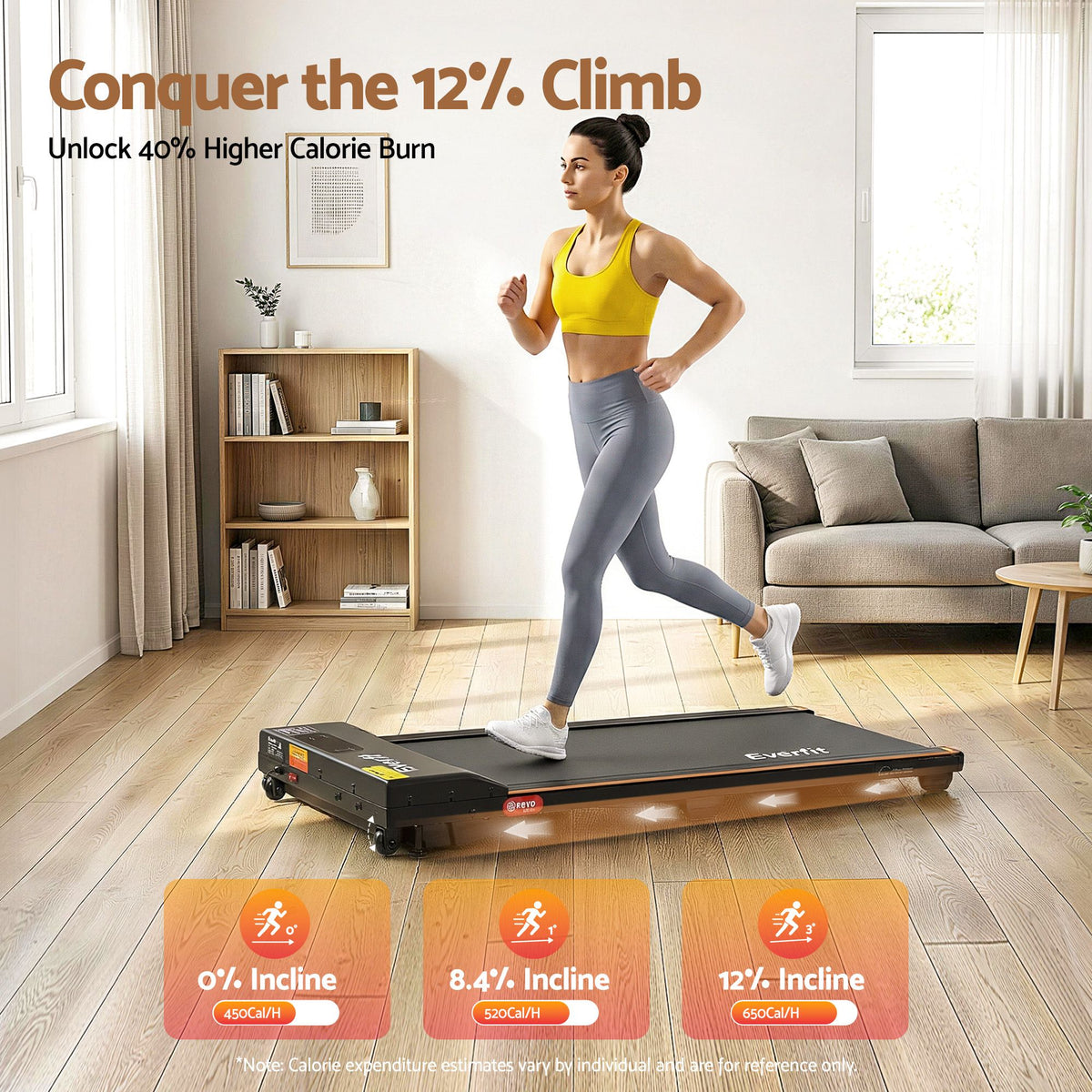 Artiss 100cm Standing Desk Treadmill Motorised Natural Wood