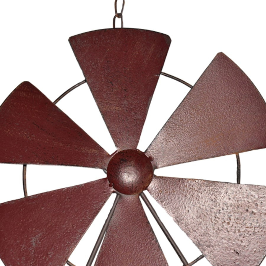 Hanging Welcome Windmill w Bell + Butterflies 88cm