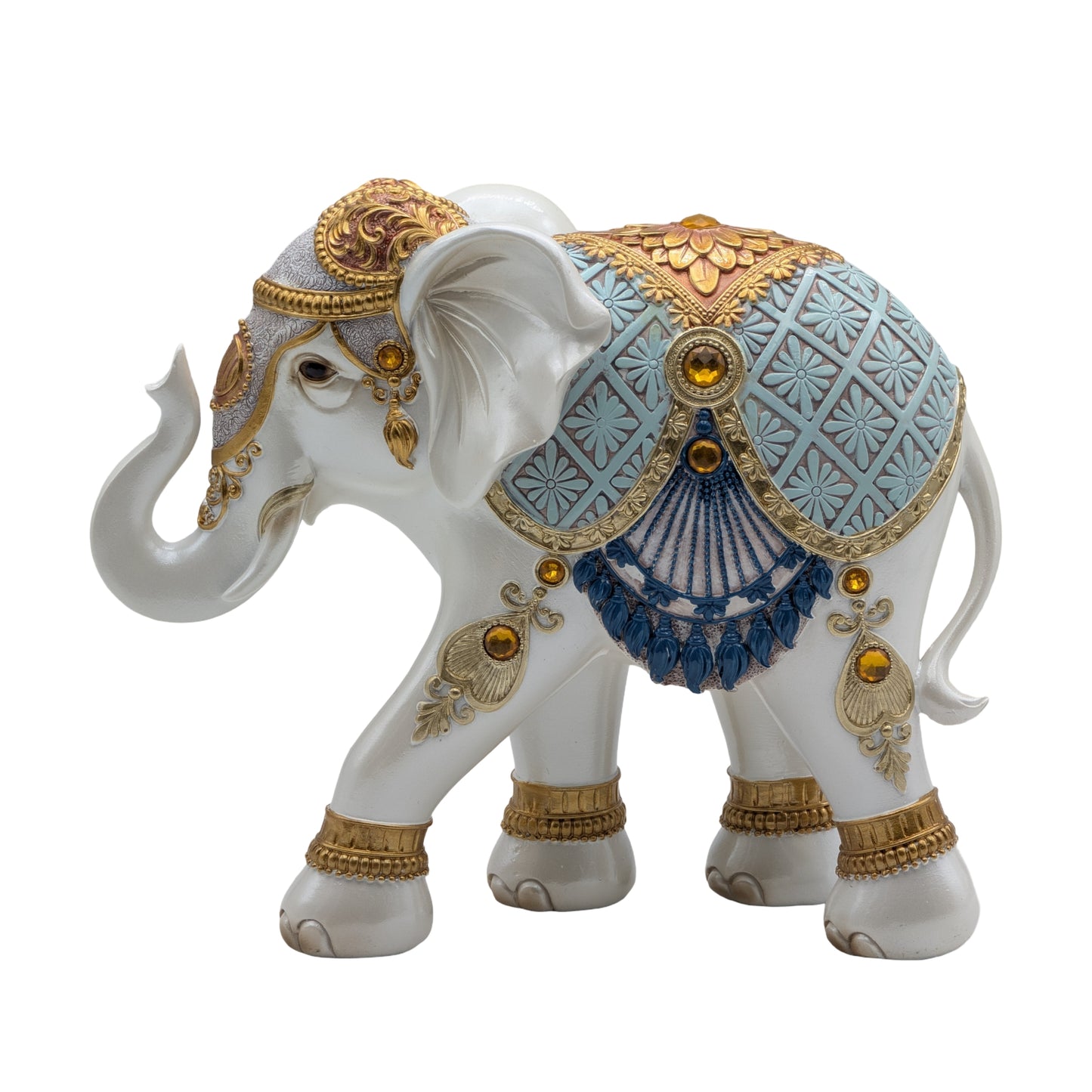 Lucky Blue White Elephant 26cm