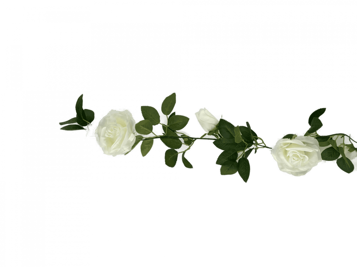 Flowering White Artificial Rose Garland 190cm