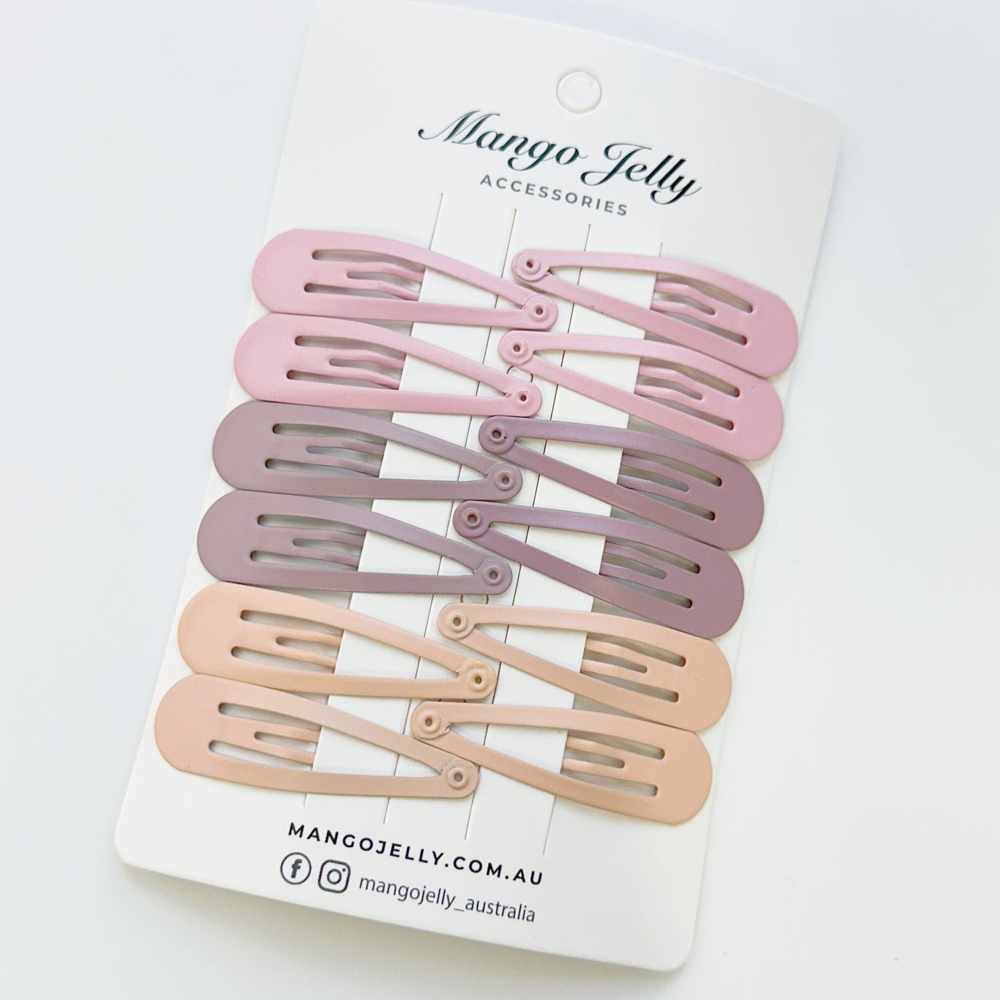 Essential Snap Hair clips - Dusty Pink - 12 Pieces