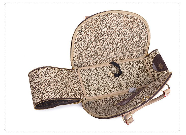 पोर्टेबल पालतू यात्रा बैग - आउटडोर यात्राओं के लिए एंटी-क्रश डॉग कैरियर (L-42x29x18cm, सफ़ेद रंग)