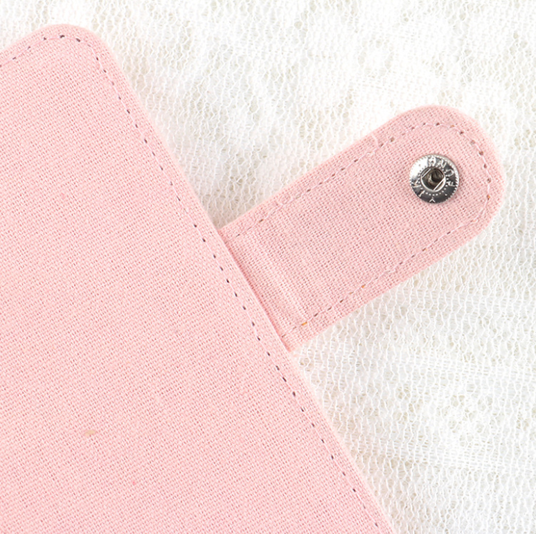 White DIY Canvas Passport Holder with 4 Random Patches - Customizable Travel Document Wallet