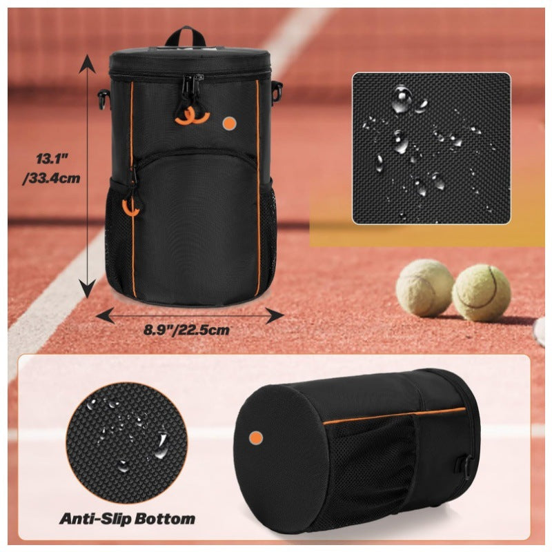 Black Versatile Tennis Baseball Lacrosse Bag with Multiple Pockets - Portable Black Design
