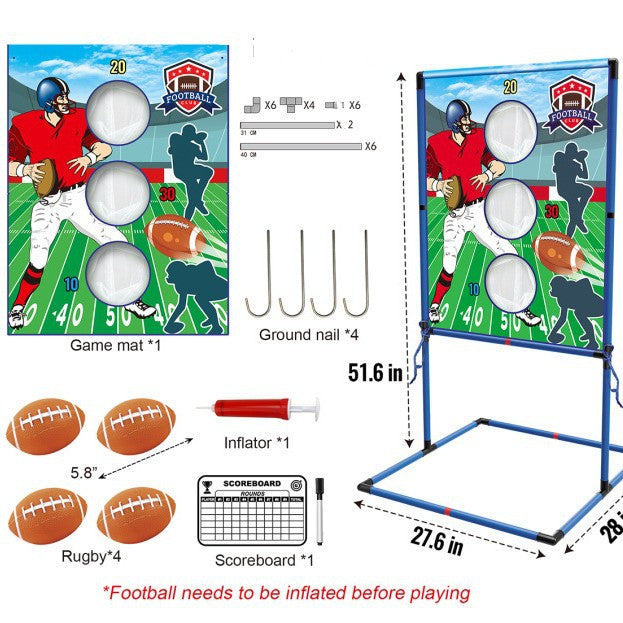 Outdoor/Indoor Portable Rugby Toss Game Set - Football Target Frame & Rugby Toss Activity Toy, Durable & Easy Assembly Sports Equipment