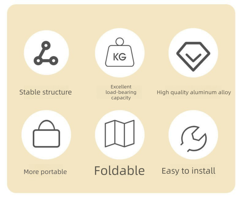 Portable Folding Camping Table 60x40cm - Adjustable Height Heat Resistant Mesh Top - Lightweight Aluminum Outdoor BBQ & Picnic Stand