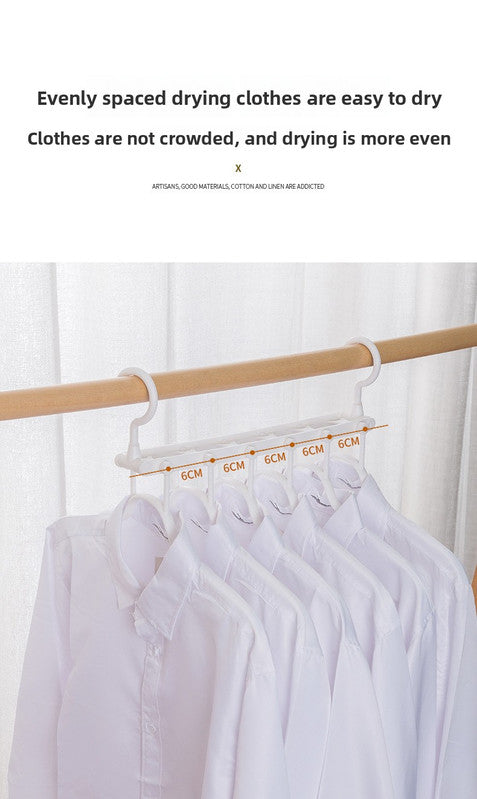 2-SET Space-Saving 6-in-1 Foldable Hanger Set Multi-Functional Closet Organizer Clothes Drying Rack with Pant Clips (Black & Black Clip Upgrade Edition) Ideal for Homes and Dorm Rooms