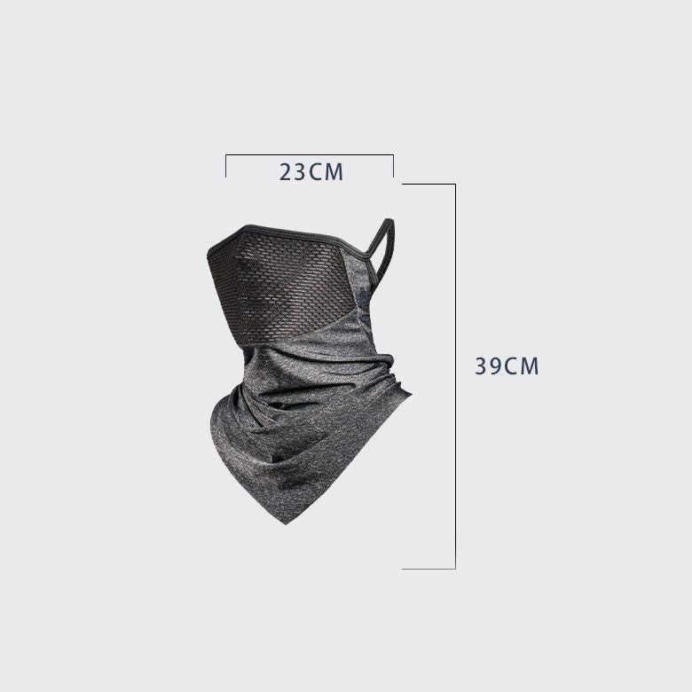 Cooling Neck Gaiter Face Cover - Light Grey Breathable Mesh Outdoor Sun Scarf with Ear Loops, Multi-Way Bandana for Cycling, Running, Hiking and Summer Activities