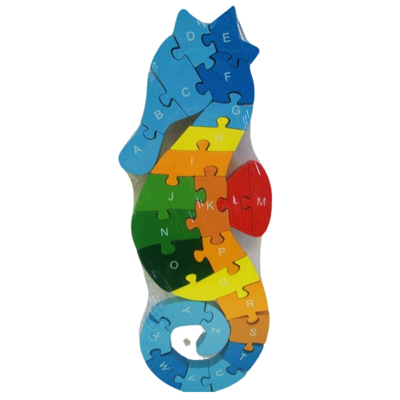 WOODEN ANIMAL PUZZLES ALPHABET AND NUMBER ASSORTED - Snake