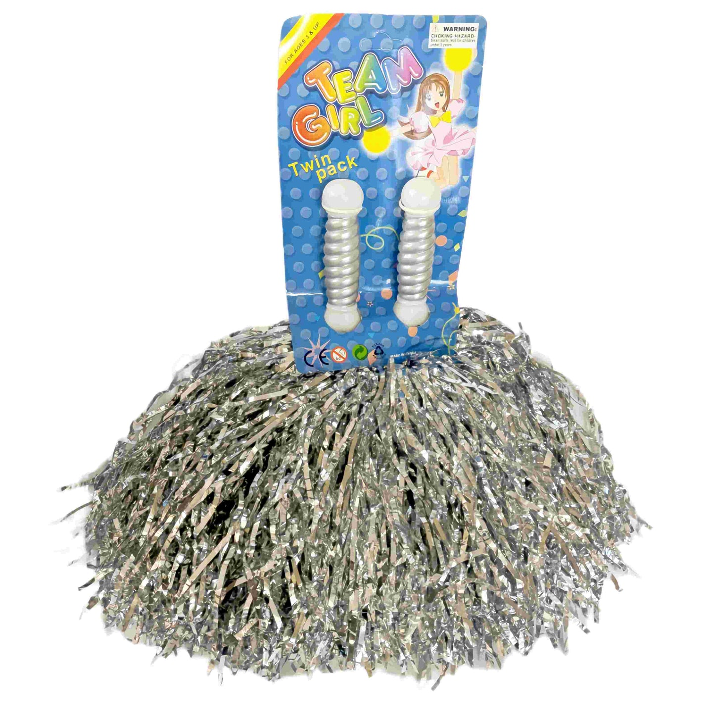 4 Sets/8pcs Metallic Team Girls' Cheerleading Dance Party Dress Pom Poms Pompoms - Red