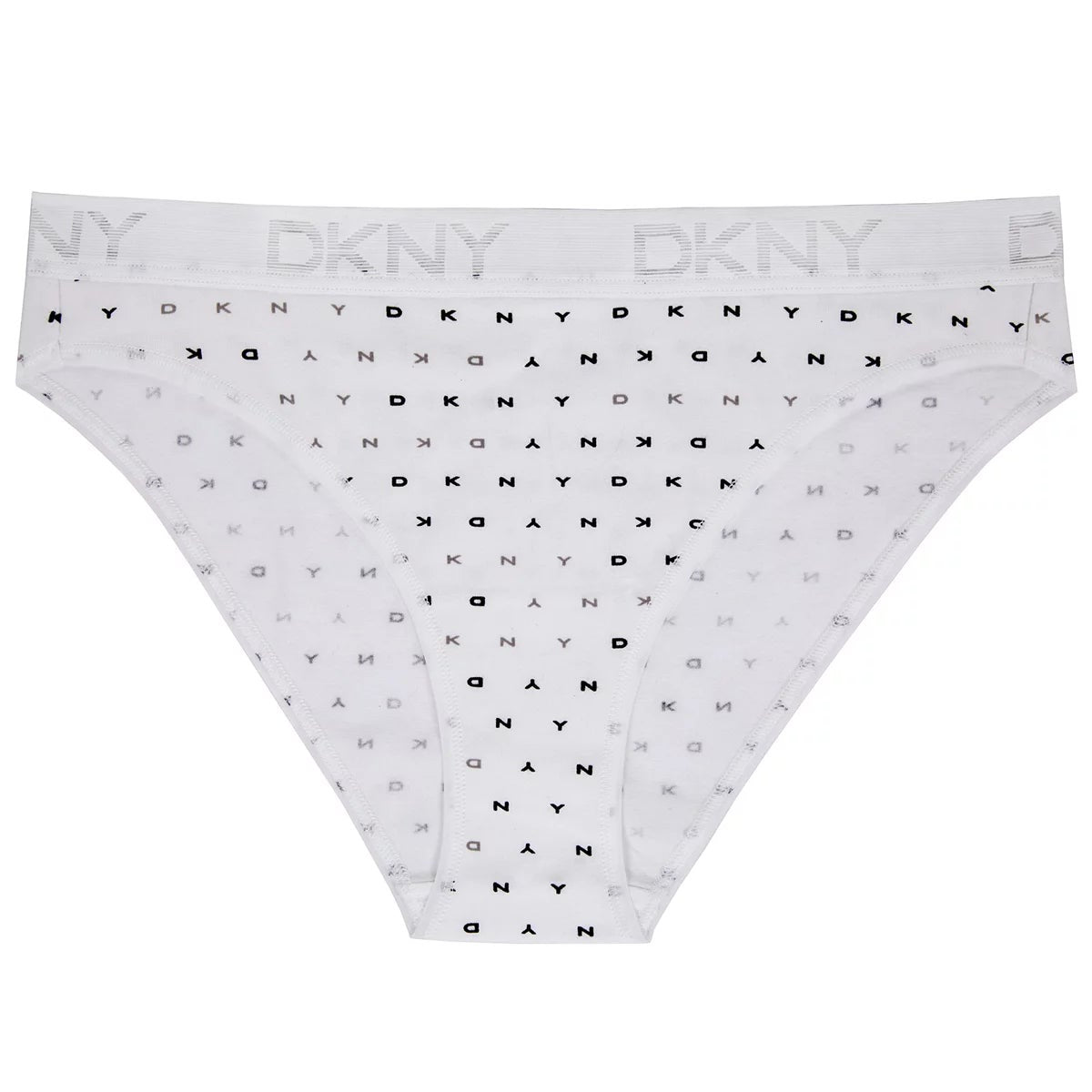 DKNY Women's Bikini Brief 4 Pack White Black XL Soft Stretch Cotton