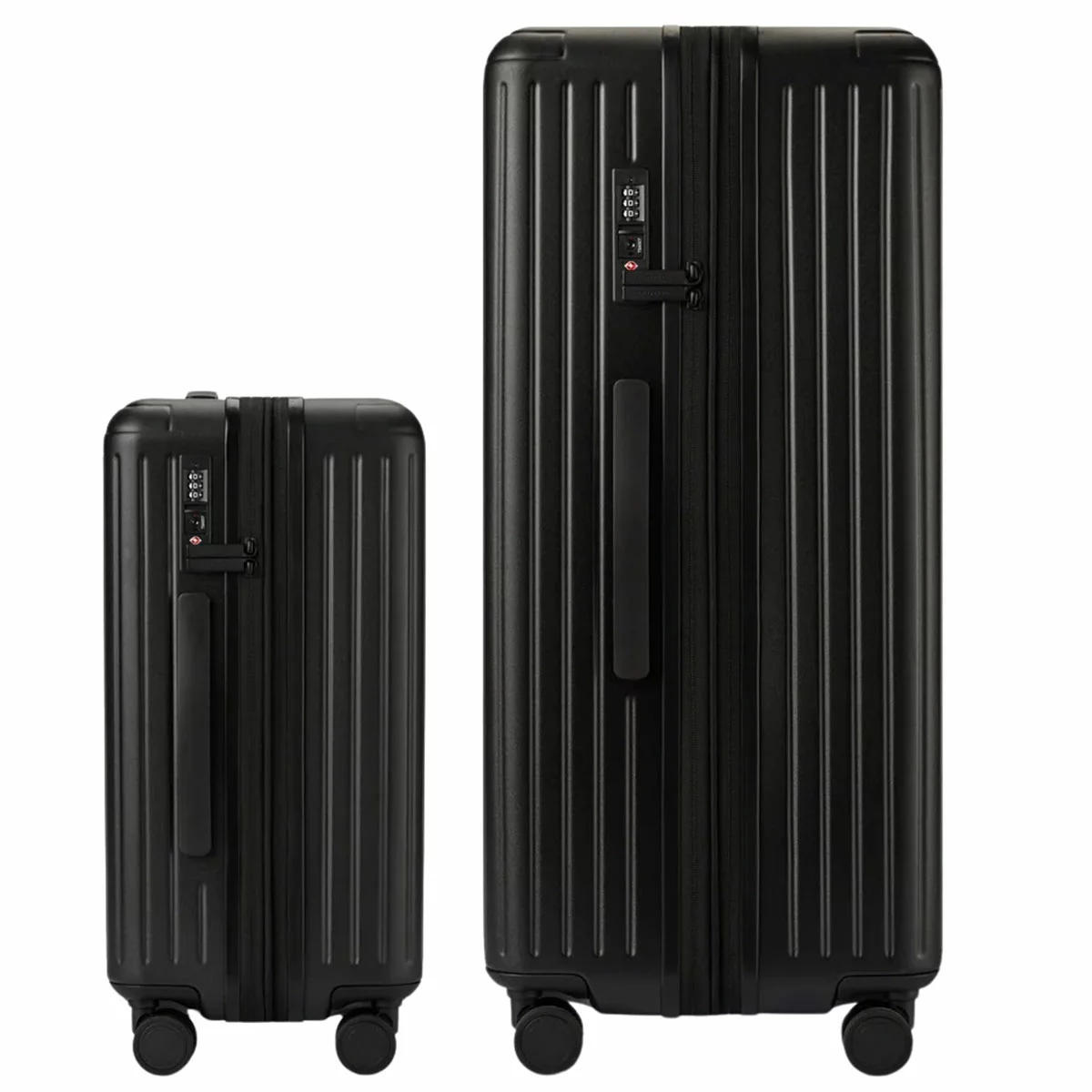 Globite 2 Piece Luggage Set Black With 4 Piece Packing Cube