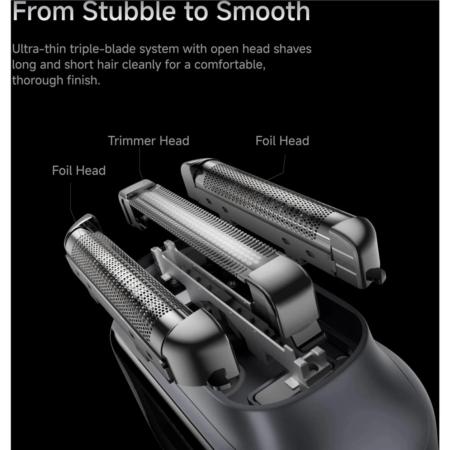Laifen P3 Pro 3-Blade Electric Shaver Grey Waterproof USB-C Rechargeable Razor