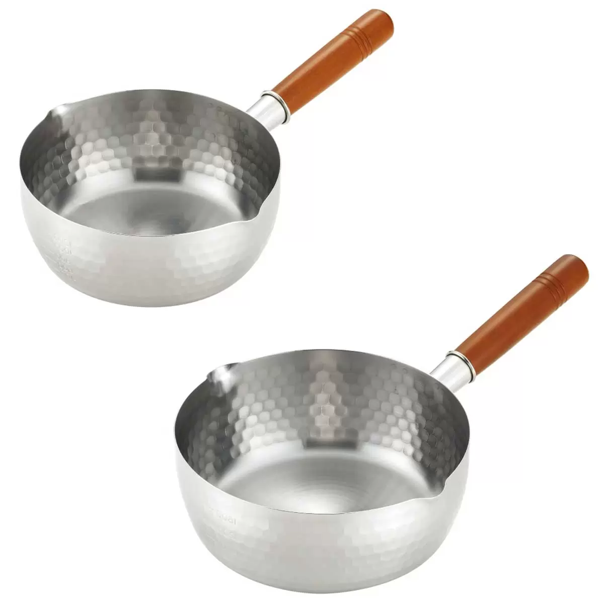 2 x Yoshikawa Yukihira Stainless Steel Saucepans 20cm & 22cm Free Shipping