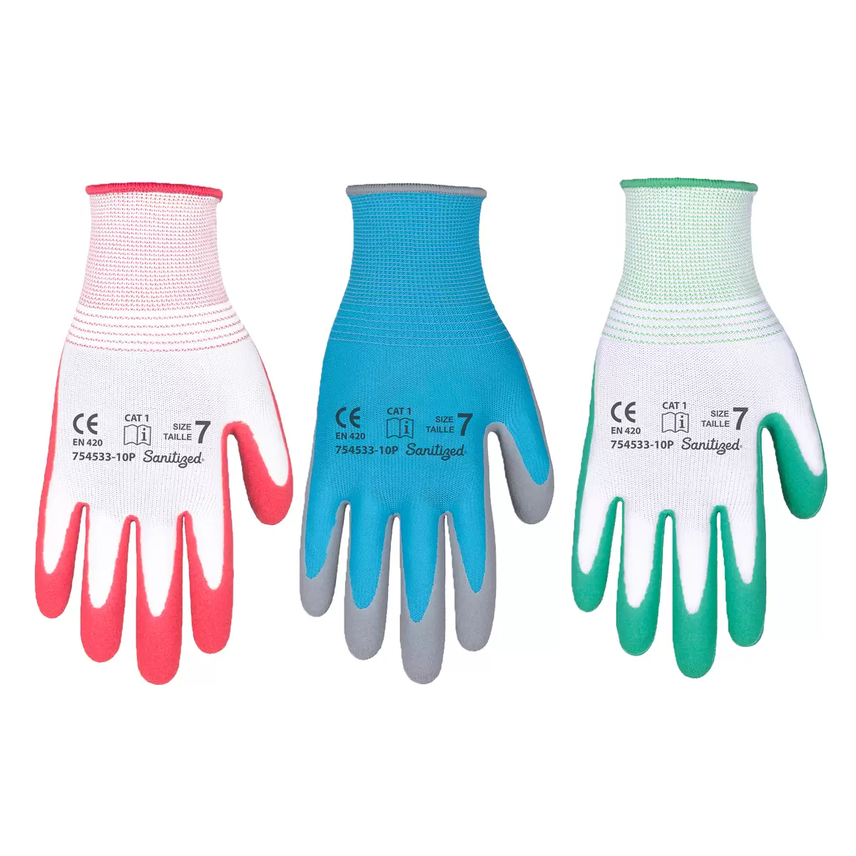 Groupe BBH Latex Foam Gloves 10 Pack Gardening Work Safety Grip Gloves Multi