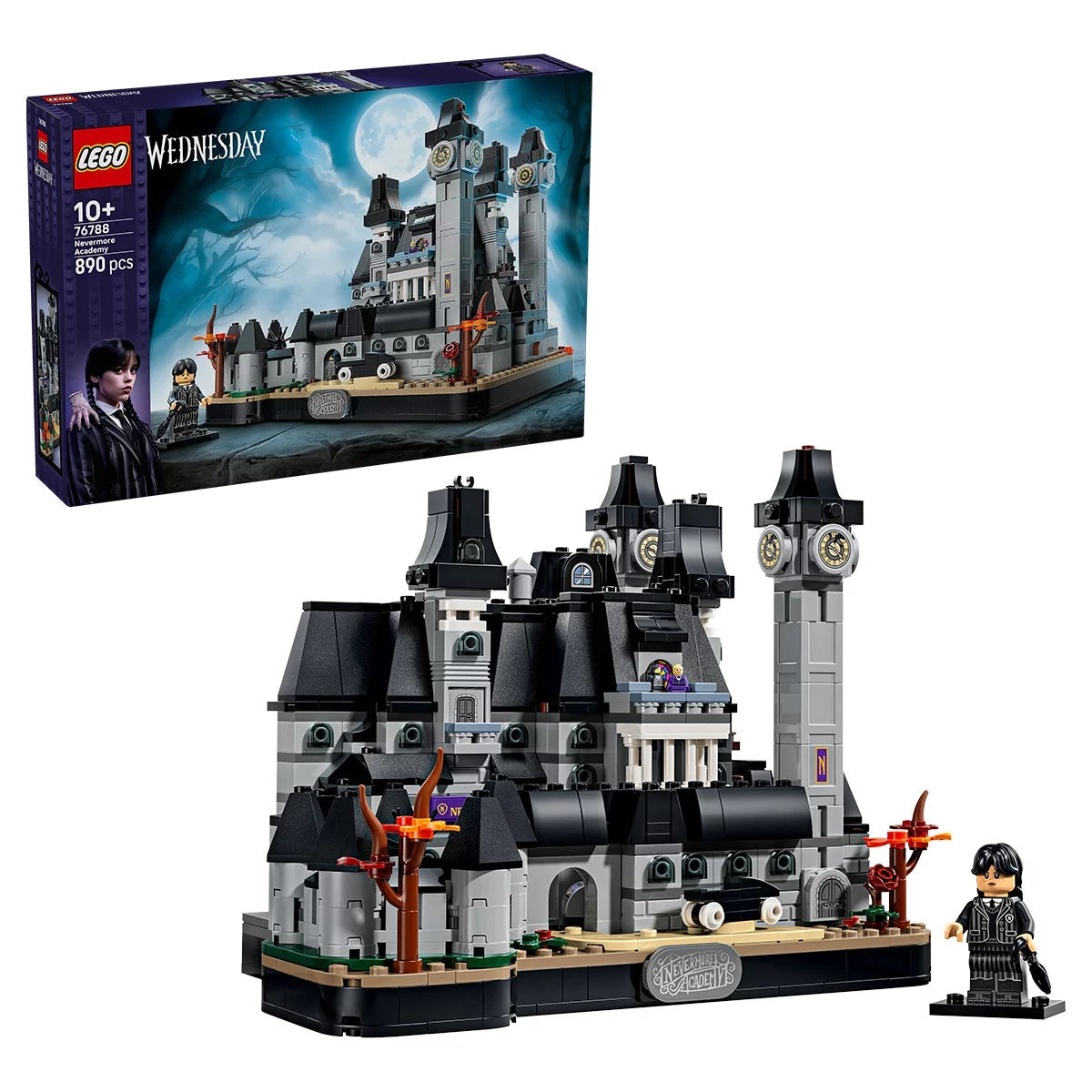 LEGO Nevermore Academy Wednesday Addams Collectible Model 890 Piece Set