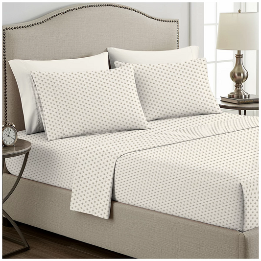 Boutique Living King Flannel Sheet Set Soft Breathable Cotton 4 Pc Bedding Set