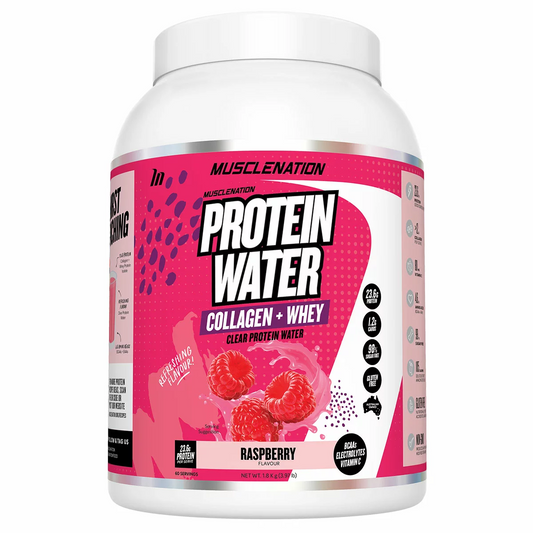 Muscle Nation Protein Water 1.8kg Raspberry Clear Whey Protein Collagen BCAA