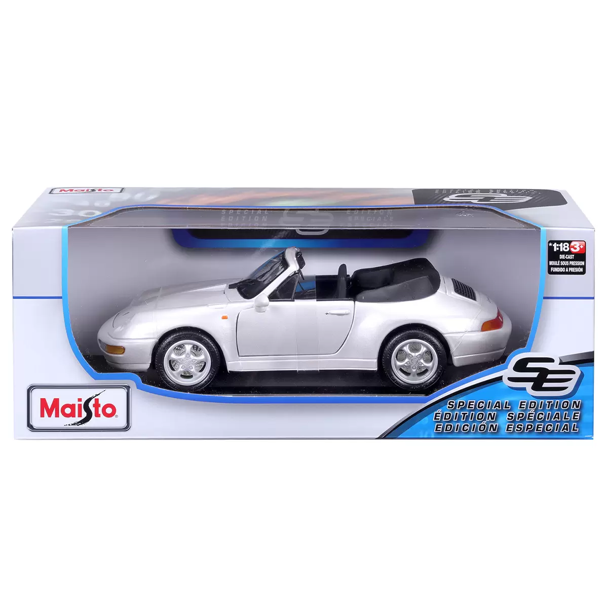 Maisto 1:18 Porsche 911 Carrera Convertible Pearl White Die Cast Toy Diecast Car Free Shipping