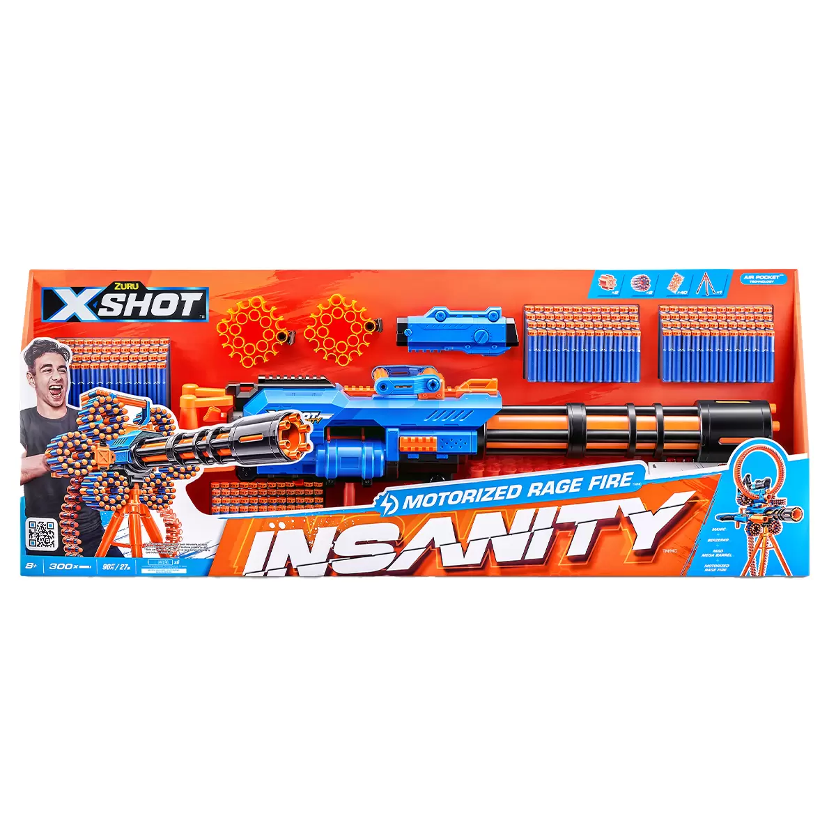 Zuru XShot Insanity Motorised Rage Fire 300 Darts Free Shipping