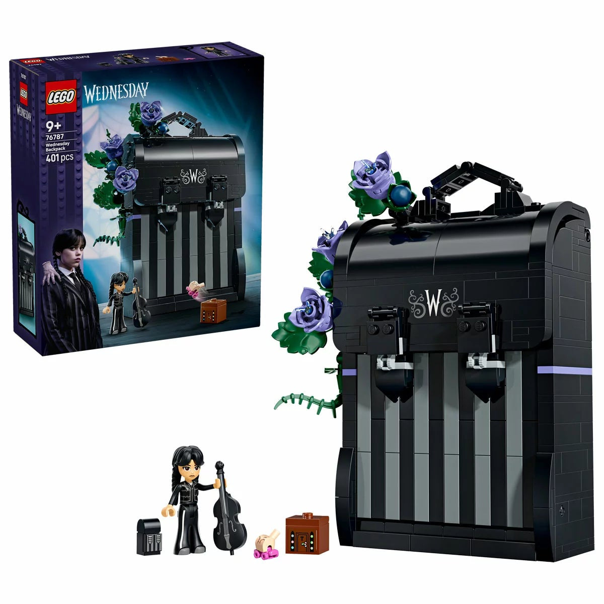 LEGO Wednesday Addams Backpack 76787 Building Toy Set with Thing 401 Pieces