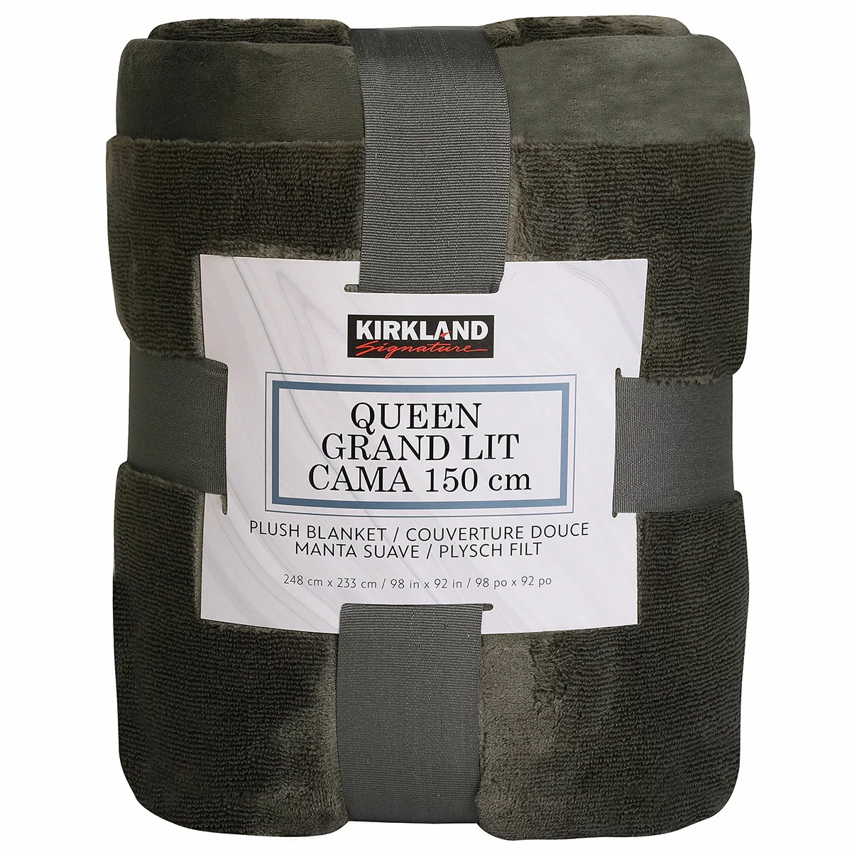 Kirkland Signature Plush Blanket Queen 248x233cm Green Ultra Soft Warm Oversized