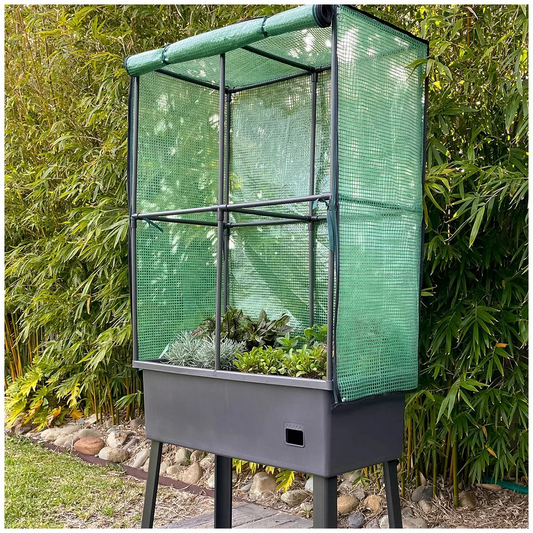 Greenlife Mobile Garden Planter Box With Leg Kit Greenhouse Netting Cover
